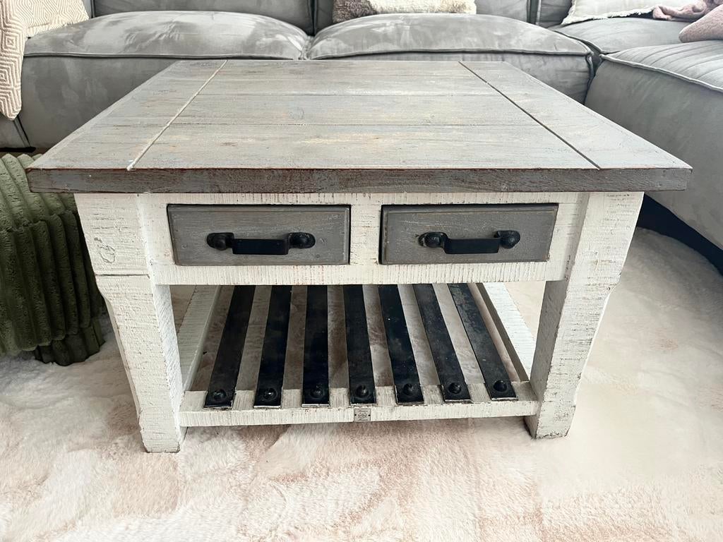 Rivièra Maison salontafel 70x70x45cm, Huis en Inrichting, Tafels | Salontafels, Ophalen, Gebruikt, 50 tot 100 cm, Vierkant