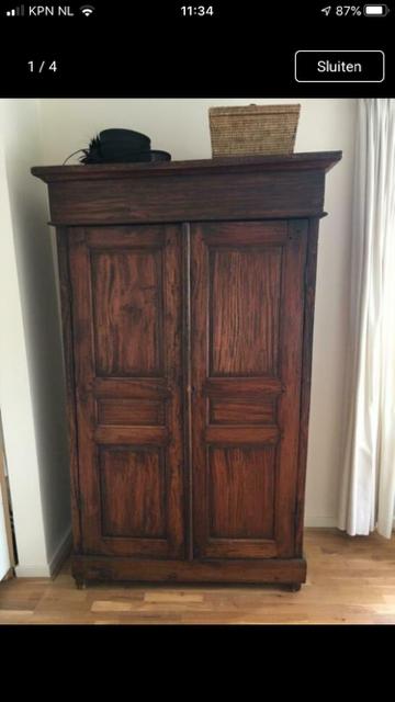 Oude houten kast, Antiek en Kunst, Ophalen