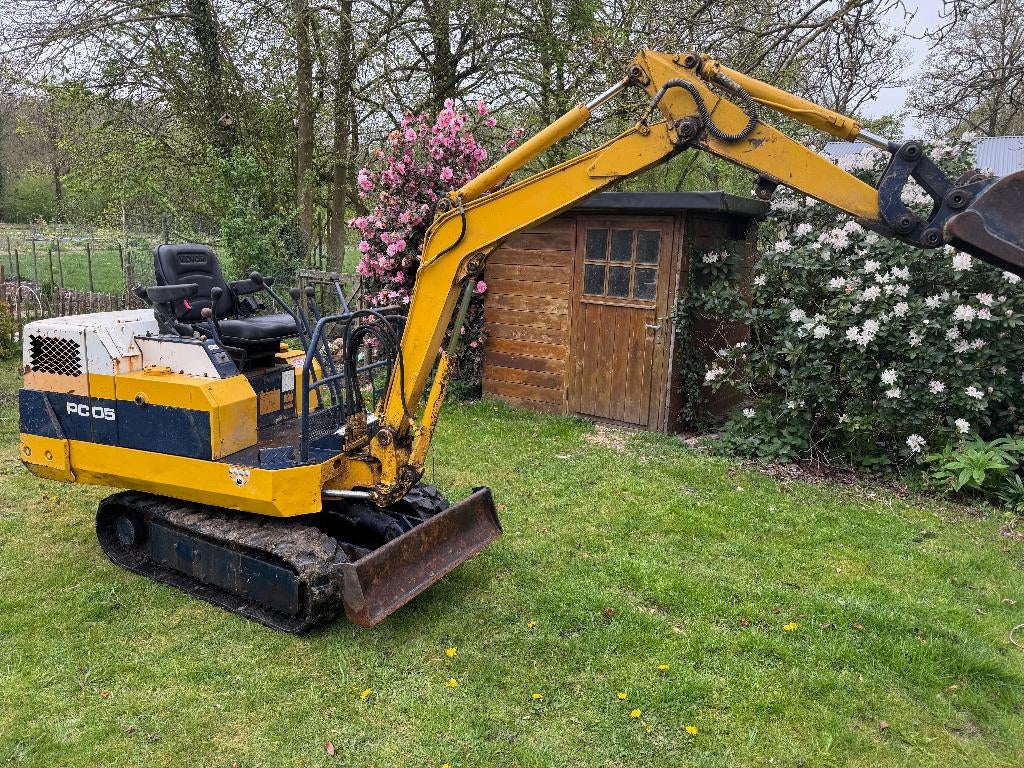 Komatsu PC05-6 Minigraver 2570u + Jansen RD-500 rupsdumper, Ophalen, Graafmachine