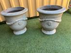 2 grote geglazuurde bloempotten, Ophalen, 40 cm of meer, Rond, Zo goed als nieuw