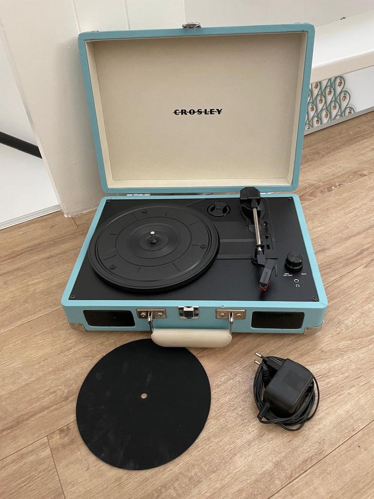 Crosley LP / Platenspeler lichtblauw koffer, Ophalen of Verzenden, Zo goed als nieuw, Platenspeler, Overige merken