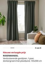 IKEA Rosenmandel verduisterend gordijn donkergroen, Huis en Inrichting, Stoffering | Gordijnen en Lamellen, 100 tot 150 cm, 200 cm of meer