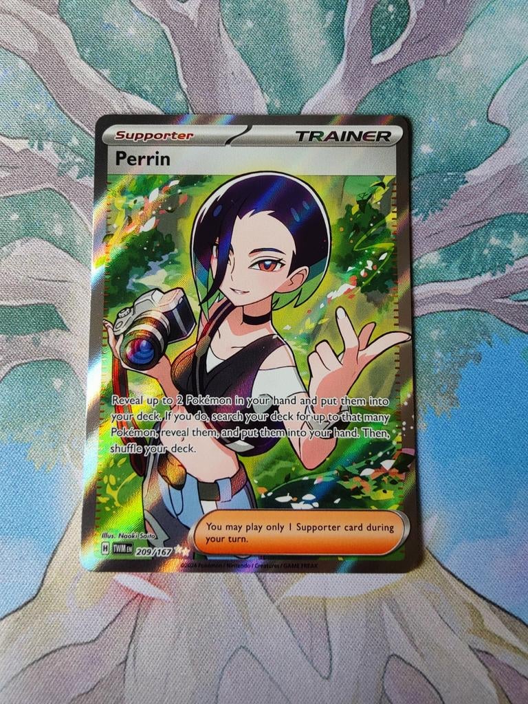 Pokemon twilight masquerade perrin full art trainer 209/167, Ophalen of Verzenden, Nieuw, Losse kaart, Foil