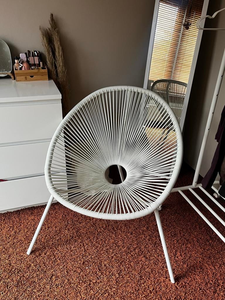 Witte Acapulco stoel - Modern design voor binnen/buiten, Ophalen, Kunststof, Wit, Zo goed als nieuw