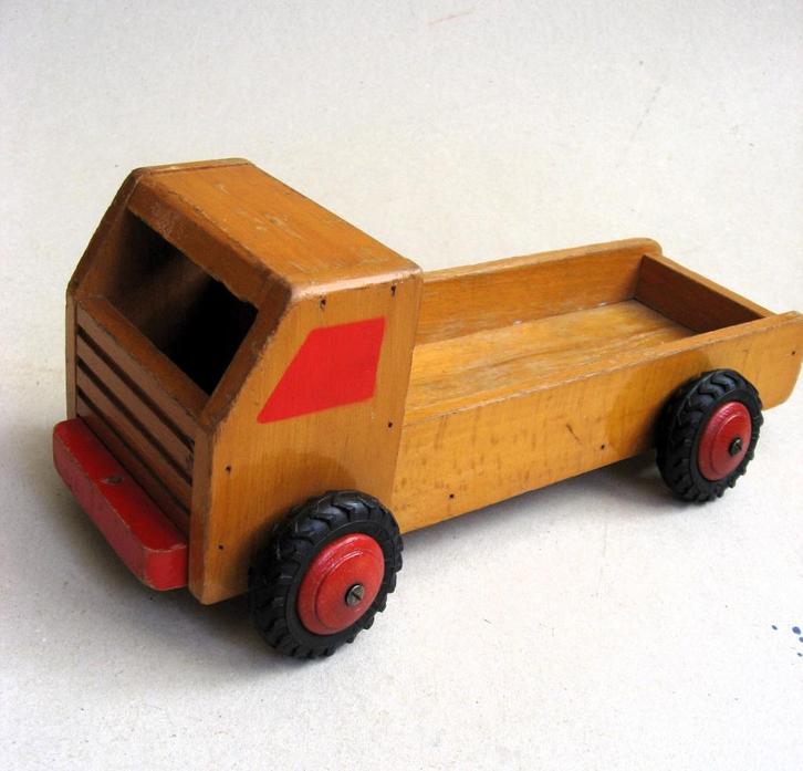 Houten vrachtwagen Nooitgedagt jaren 60, Antiek en Kunst, Antiek | Speelgoed, Ophalen of Verzenden