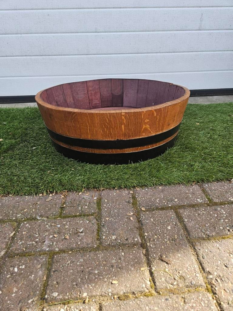 Wijnvat Bloembakken, Olijfbakken, IJsbad, Vijver, Regenton, Gebruikt, Rond, Ophalen of Verzenden, Balkon