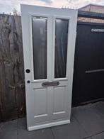 Hardhouten buitendeur. 87.5x209cm. Dubbelglas. 3 Puntsslot., Ophalen, Gebruikt, 80 tot 100 cm, Buitendeur