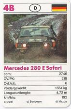 Kw2879 autokaartje 4b Mercedes 280 e safari, Verzenden, Zo goed als nieuw, Auto's