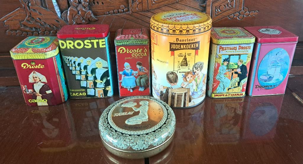 Droste - Tjoklat - Davelaar blikken, Ophalen of Verzenden, Gebruikt, Overige, Droste