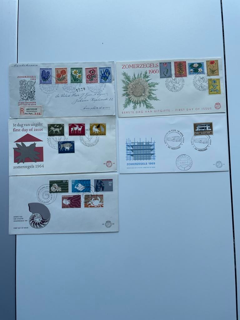 Nederlandse Zomerzegels Eerste Dag Uitgifte Collectie, Postzegels en Munten, Postzegels | Nederland, Ophalen of Verzenden, Na 1940