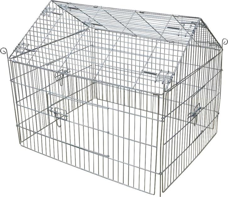 Konijnenren puntdak verzinkt, 90x75x75 cm. Konijn - Cavia, Dieren en Toebehoren, Knaagdieren en Konijnen | Hokken en Kooien, Nieuw