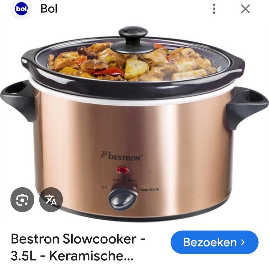 Bestron Slowcooker 3,5L - Nieuw, Witgoed en Apparatuur, Slowcookers, Ophalen of Verzenden, Nieuw