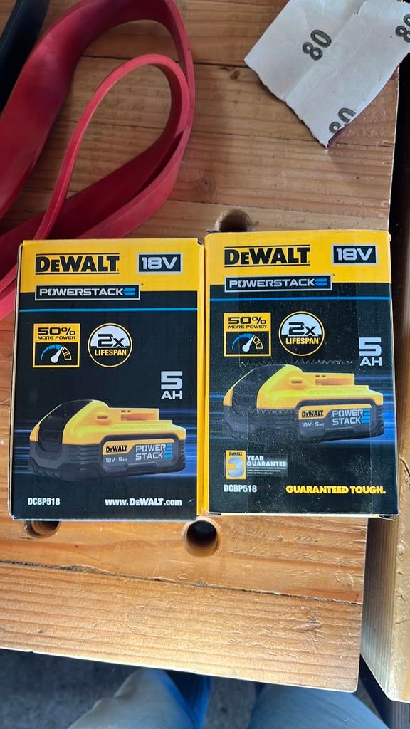 Dewalt powerstack batterijen 5ah, Ophalen of Verzenden, Nieuw