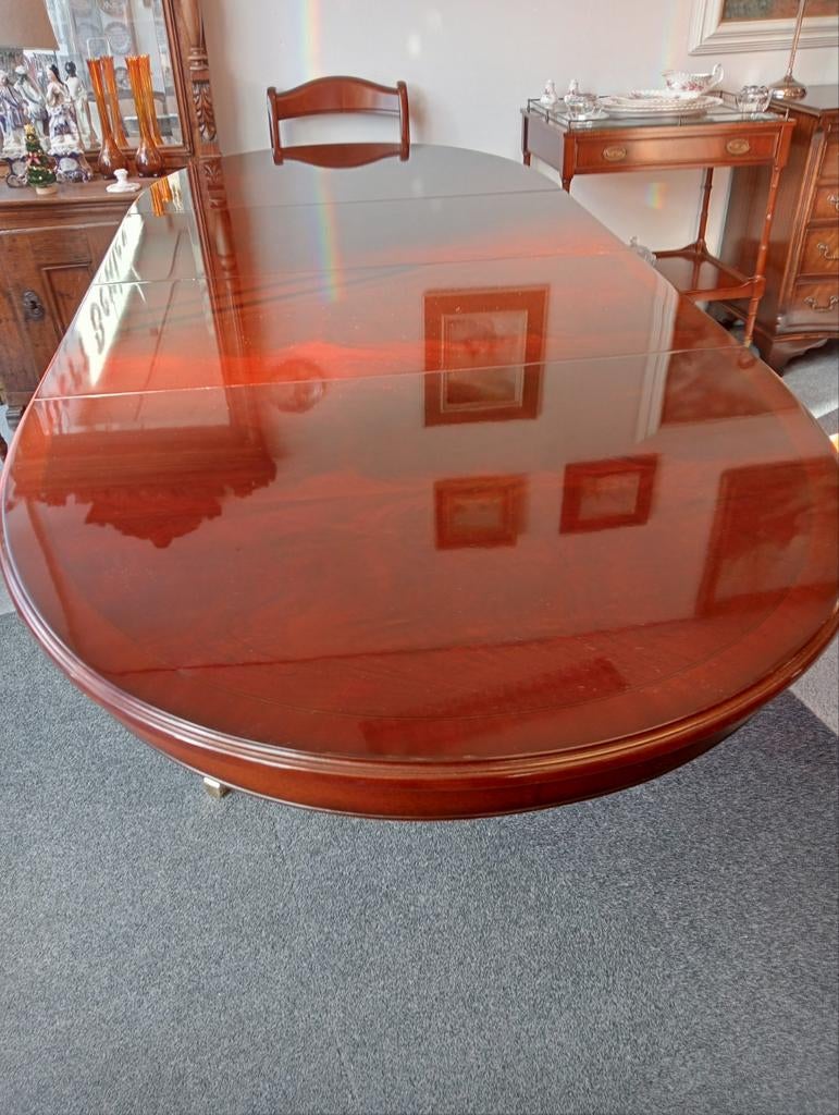 Heldense Exclusief Mahonie Tafel Nieuw Staat, Huis en Inrichting, Tafels | Eettafels, 100 tot 150 cm, 200 cm of meer, Ophalen of Verzenden