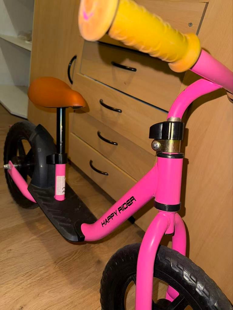 Roze Happy Rider loopfiets, Ophalen of Verzenden, Gebruikt, Minder dan 16 inch