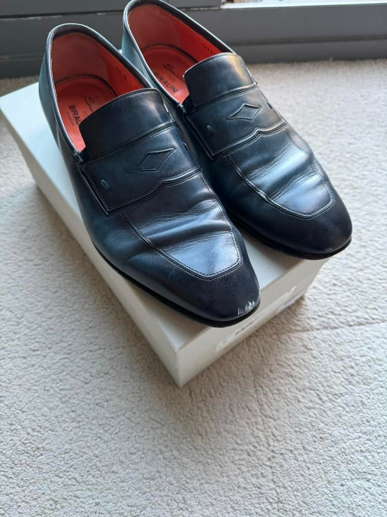 Santoni loafers, Kleding | Heren, Schoenen, Loafers, Blauw, Ophalen of Verzenden, Gedragen