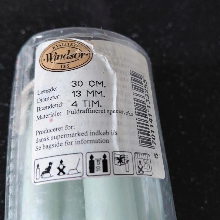 Lange dunne Aqua Groen Kaarsen - 30cm, 8 stuks vintage, Overige materialen, 25 tot 50 cm, Nieuw, Ophalen of Verzenden