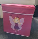 Roze opbergbox / poef met feeënprint, Overige materialen, Minder dan 50 cm, Minder dan 50 cm, Ophalen of Verzenden