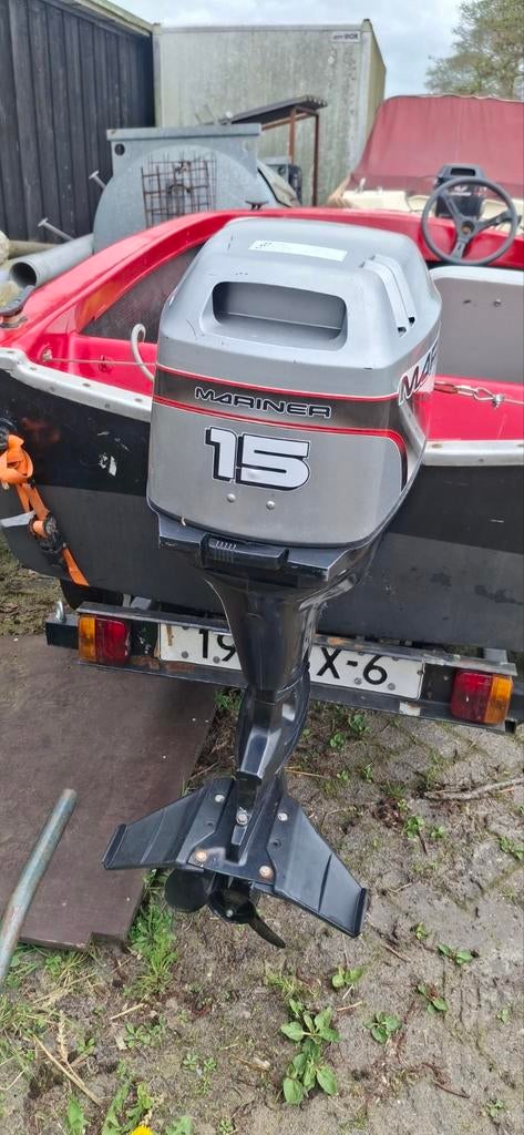 Mariner 15 pk 4 takt Kortstaart electriche start, Ophalen, 10 tot 30 pk, Gebruikt, Viertaktmotor