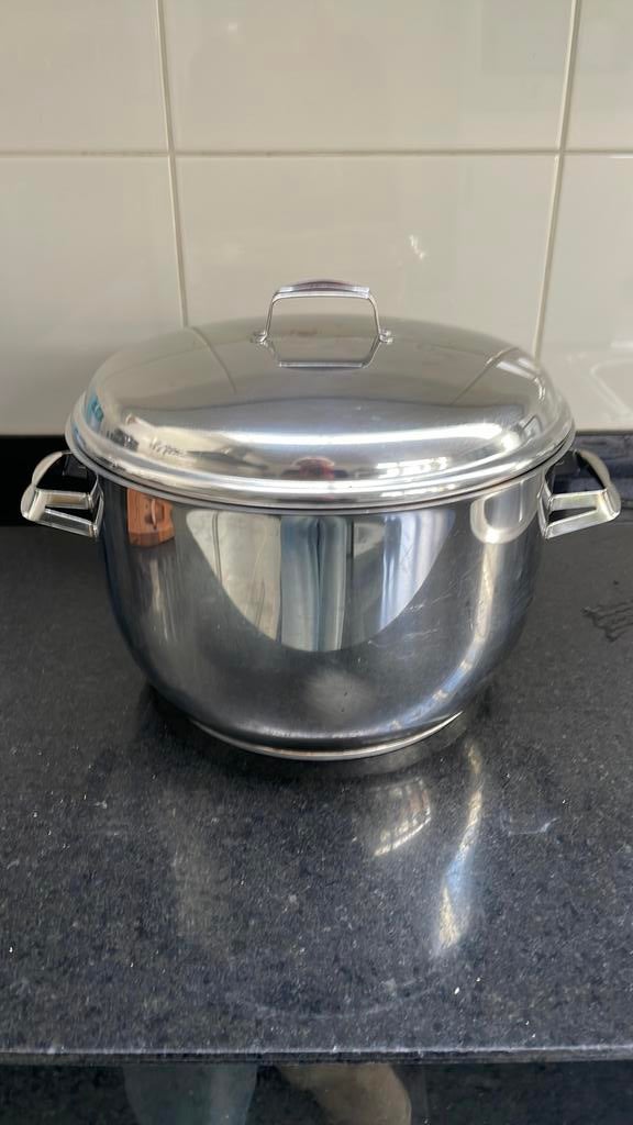 Hackman 10 liter pan, Ophalen of Verzenden, Zo goed als nieuw, Rvs, Kookpan of Snelkookpan