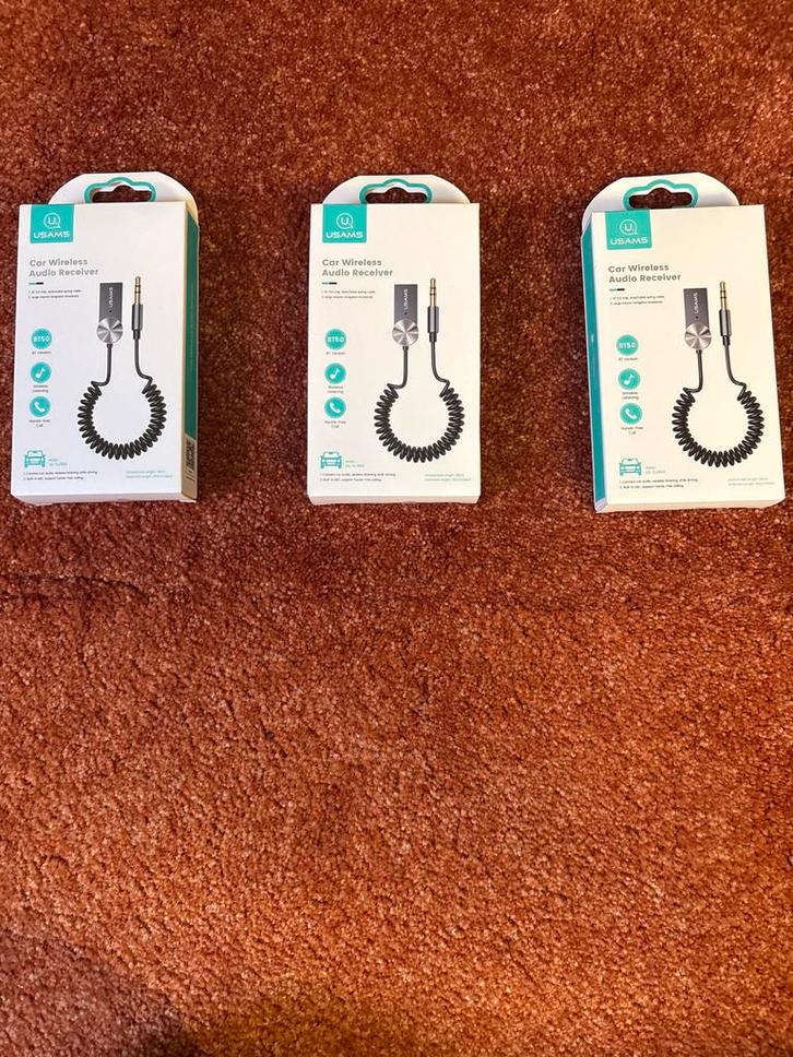 USAMS Car Wireless Audio Receiver BT5.0, Auto diversen, Auto-accessoires, Nieuw, Ophalen of Verzenden