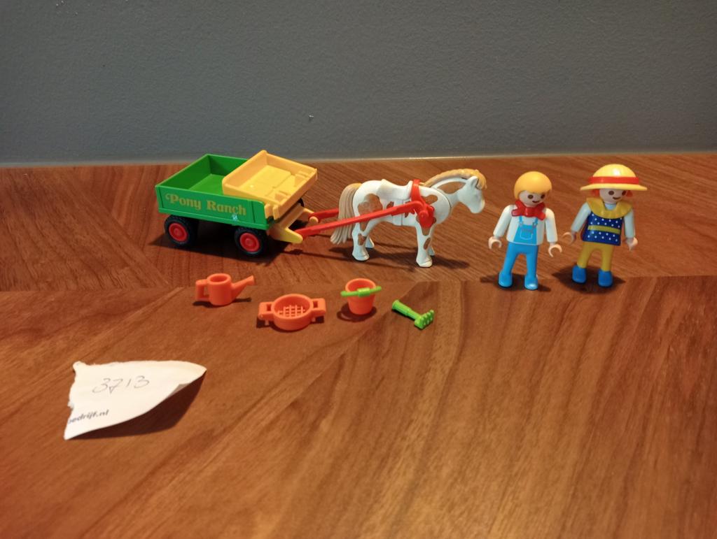 Playmobil 3713 Ponykar met Paard en Figuren, Ophalen of Verzenden, Gebruikt, Complete set