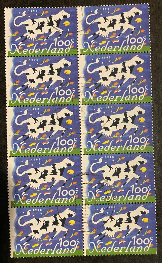 NVPH V1630 vel van 10 Vliegende Koe gestempeld, Postzegels en Munten, Postzegels | Nederland, Ophalen of Verzenden, Na 1940, Gestempeld