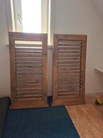 2 mooie grote houten luiken grijs/bruin, Ophalen, Zo goed als nieuw