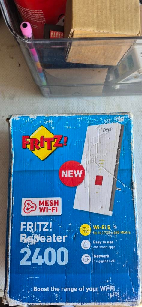 FRITZ! Repeater 2400 - Mesh Wi-Fi Versterker, Computers en Software, Routers en Modems, Info@avm.de, 5251LN, Nieuw, Ophalen of Verzenden
