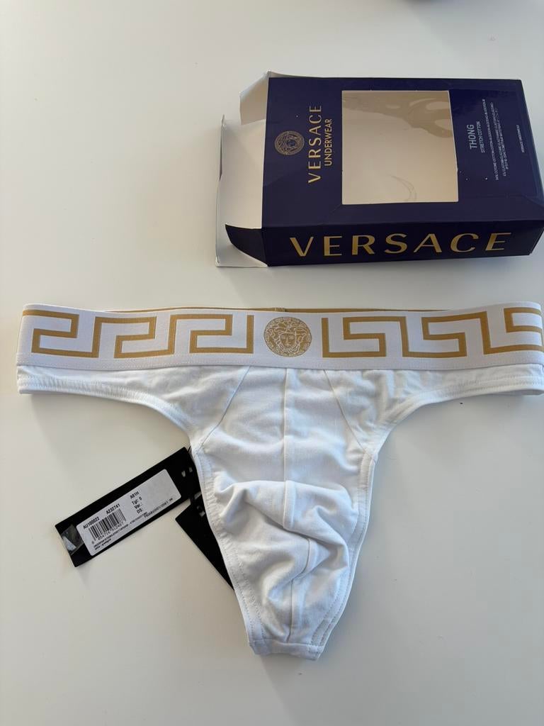 Versace String Heren, Verzenden, Wit, Slip