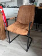 4x Leen Bakker Riv eetkamerstoelen - cognac kleur, Ophalen, Bruin, Zo goed als nieuw, Vier