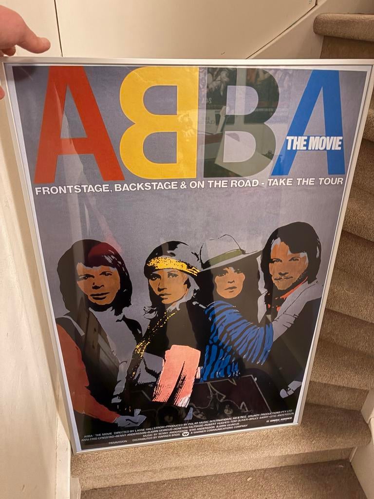 ABBA The Movie filmposter in lijst +/- 90x60cm, Verzamelen, Muziek, Artiesten en Beroemdheden, Ophalen, Gebruikt