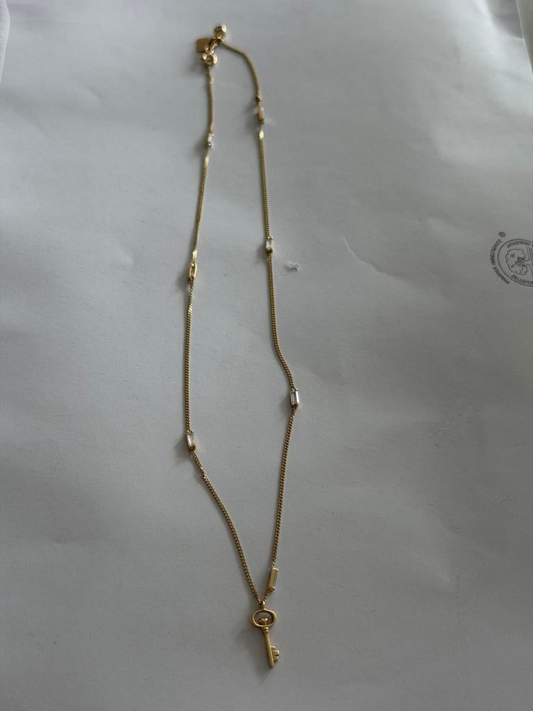 14 Karaat Gouden Ketting met Sleutel Hanger - 3,5 gram, Sieraden, Tassen en Uiterlijk, Ophalen of Verzenden, Zo goed als nieuw