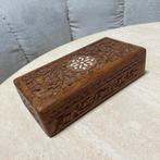 Vintage handgesneden houten kist, Ophalen of Verzenden, Zo goed als nieuw, 50 tot 100 cm, Minder dan 50 cm