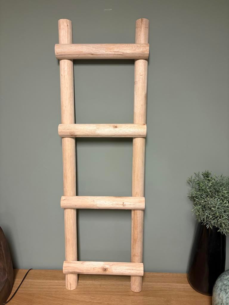 Houten decoratieve ladder, Huis en Inrichting, Woonaccessoires | Wandplanken en Boekenplanken, Ophalen of Verzenden, Gebruikt