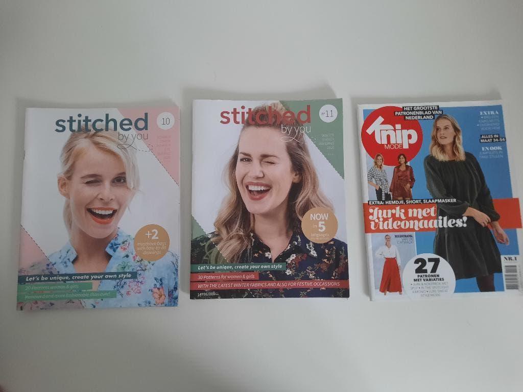 drie modebladen 2 x STICHED by you en 1 x KNIP MODE, Ophalen of Verzenden, Nieuw, Vrouw, Knipmode