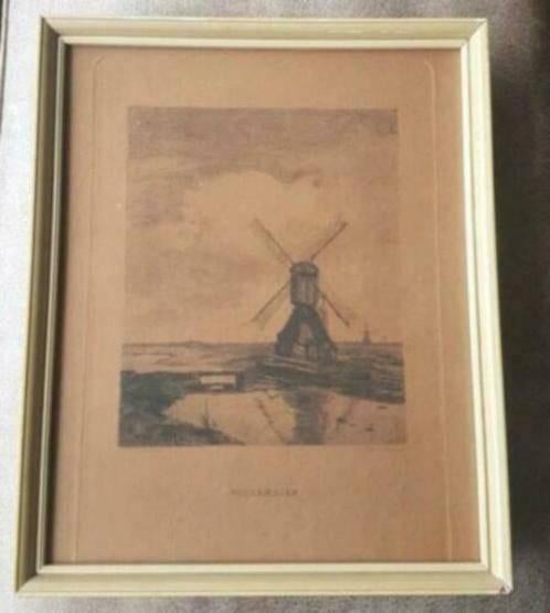 Ets Willem Steelink, poldermolen titel watermolen, Antiek en Kunst, Ophalen