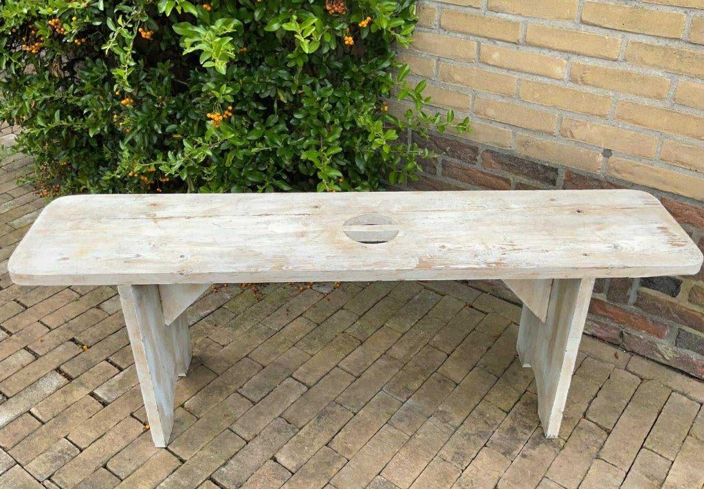 Oude houten boerenbank – sobere landelijke stijl, Ophalen, Zo goed als nieuw, Hout