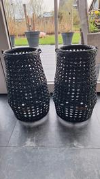 Riviera Maison zwarte windlichten, Huis en Inrichting, Woonaccessoires | Kandelaars en Kaarsen, Overige materialen, 25 tot 50 cm