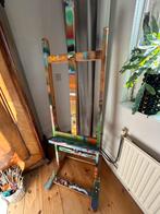 Schildersezel met verf, penselen en verfmessen - Amsterdam, Ophalen, Gebruikt, Ezel