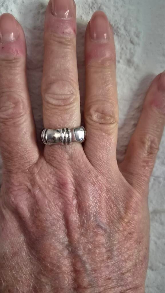 Zilveren ring maat 17, Ophalen of Verzenden, 17 tot 18, Zilver