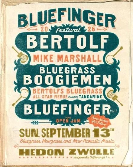 4x Ticket Hedon Bluefingerfestival Zwolle Bluegrass, Drie personen of meer