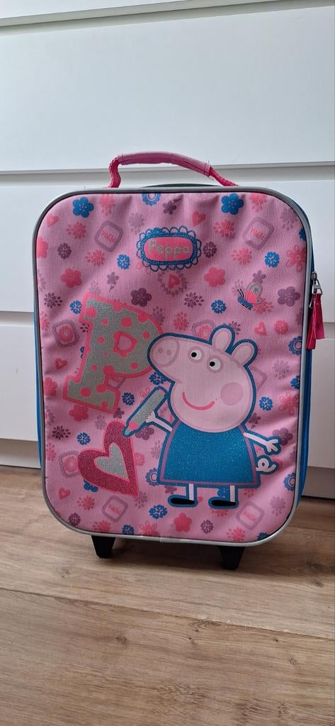 Peppa Big Rolkoffertje met uitschuifbaar handvat en wieltjes, Ophalen, Wieltjes, Gebruikt, 20 tot 30 cm