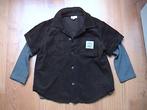 Kleertjes: Bruin + blauw shirt hierover heen bruin ribhemd, Kinderen en Baby's, Kinderkleding | Maat 104, Gebruikt, Kleertjes