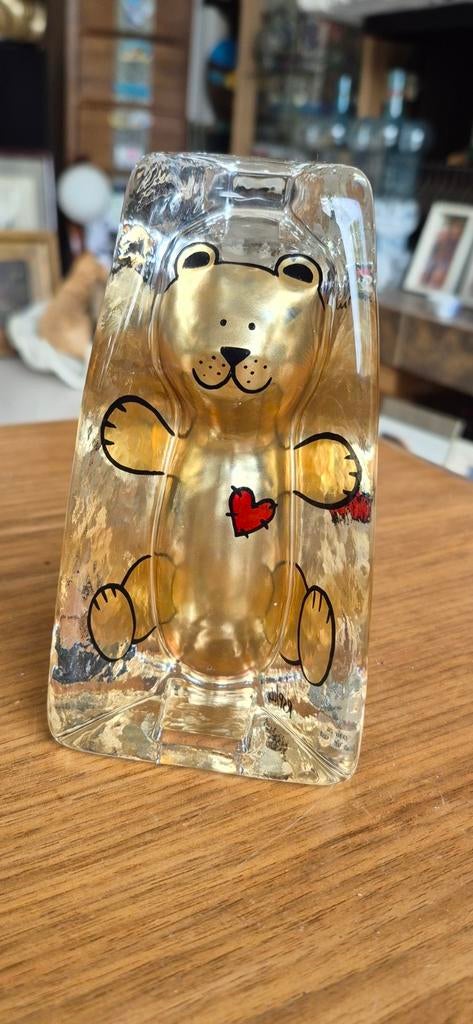 Kosta glazen sculptuur Teddybeer met hart, Antiek en Kunst, Ophalen of Verzenden