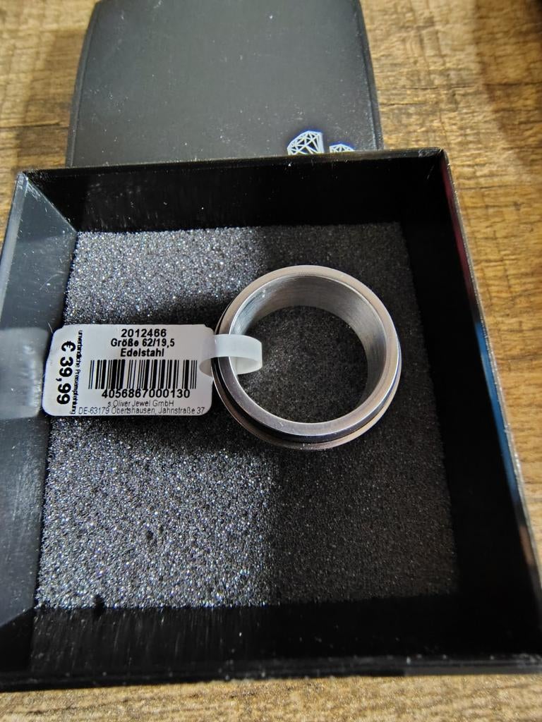 S.Oliver Stijlvolle Edelstalen Ring - Maat 19.5, IJzer of Staal, 19 tot 20, Nieuw, Ophalen of Verzenden