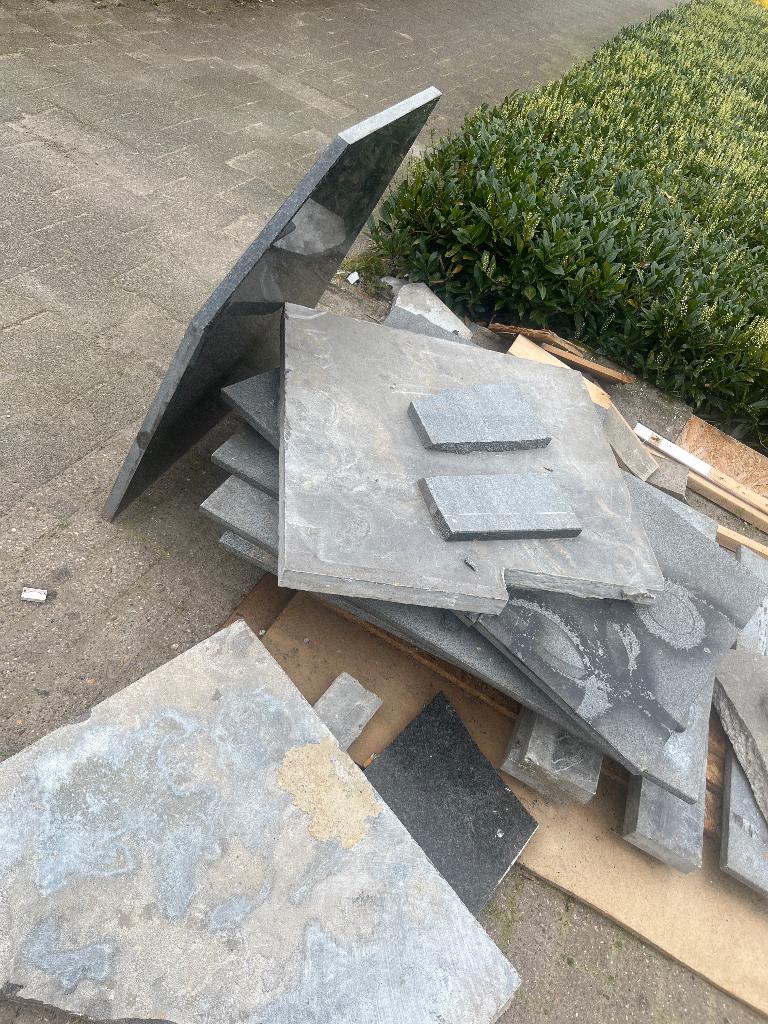 Leisteen en granietblad, Tuin en Terras, Ophalen, Natuursteen, Terrastegels