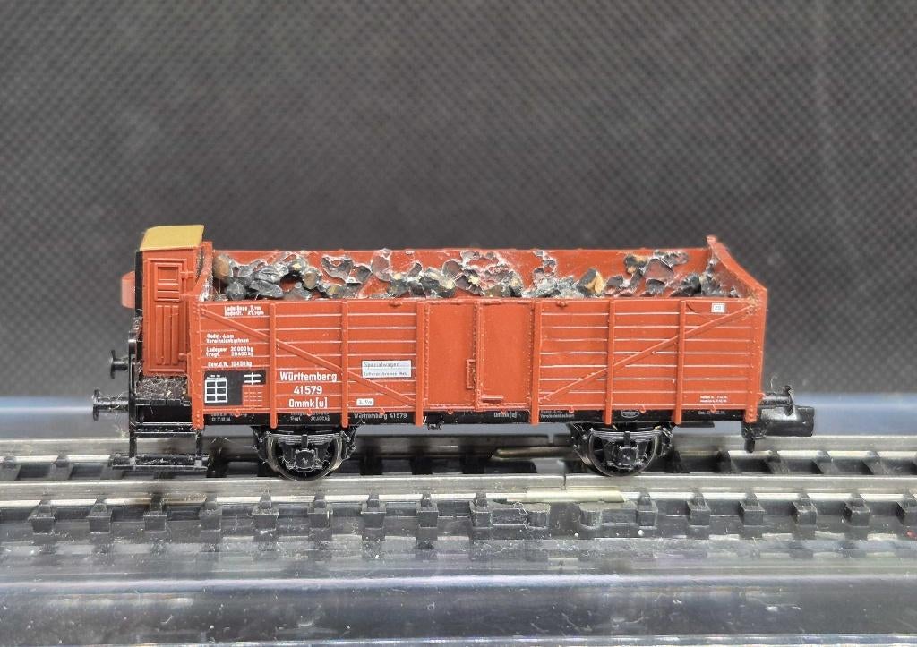 Fleischmann 8825 - K.W.St.E. bakwagen Ommk[u] (16339), Hobby en Vrije tijd, Modeltreinen | N-Spoor, Gebruikt, Gelijkstroom, Fleischmann