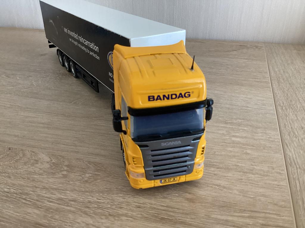 Nette Scania Topliner met Spiegels antenne oplegger bandag, Ophalen of Verzenden, Zo goed als nieuw, Bus of Vrachtwagen, Lion Toys