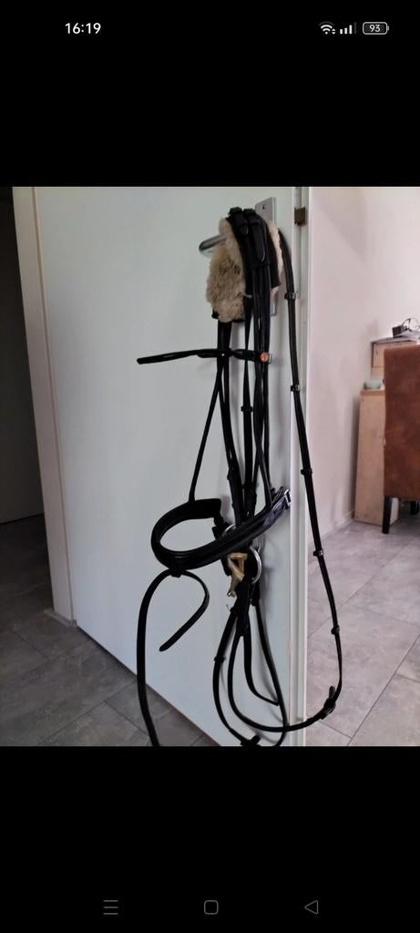 Rond genaaid hoofdstel full zwart. Rondgenaaid., Dieren en Toebehoren, Ophalen of Verzenden, Dressuur